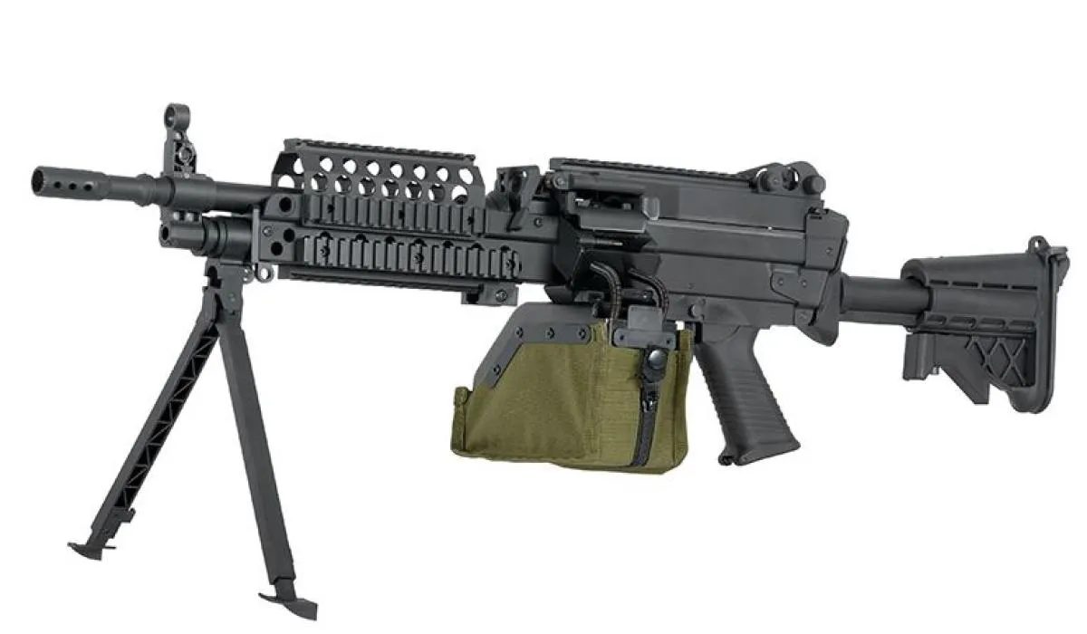 Softair.Zone M249/MK46 2000 Schuss elektrisches Box Mag Olive